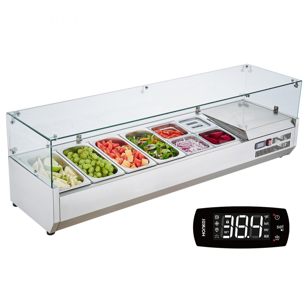 E60TW - Commercial Refrigerated Condiment Prep Station with 8 Pans