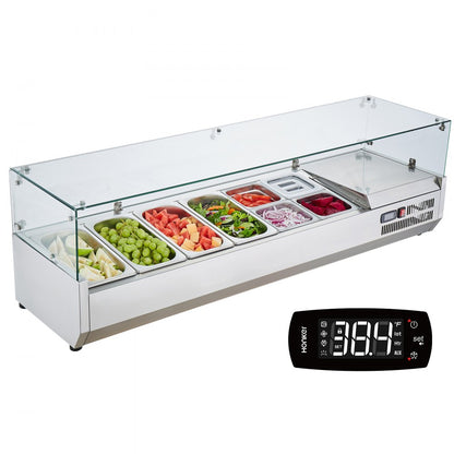 E60TW - Commercial Refrigerated Condiment Prep Station with 8 Pans