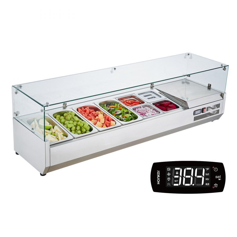 E60TW - Commercial Refrigerated Condiment Prep Station with 8 Pans