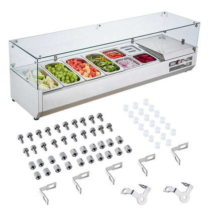 E60TW - Commercial Refrigerated Condiment Prep Station with 8 Pans