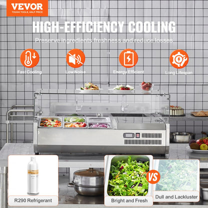 E40TW - 130W Refrigerated Condiment Prep Station with 1 1/3 Pan Capacity