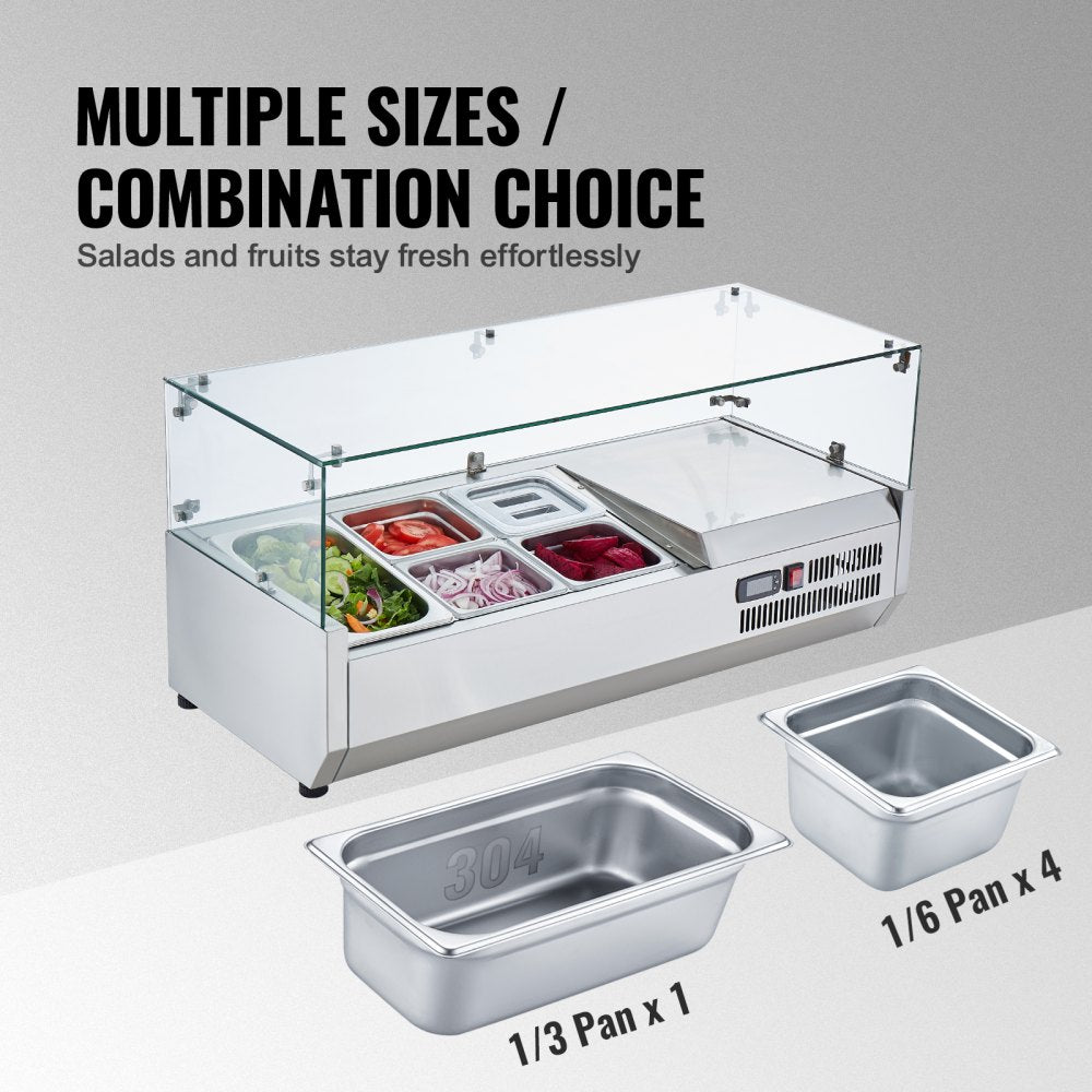 E40TW - 130W Refrigerated Condiment Prep Station with 1 1/3 Pan Capacity