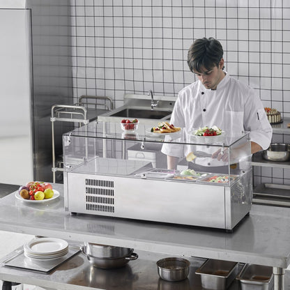 E40TW - 130W Refrigerated Condiment Prep Station with 1 1/3 Pan Capacity