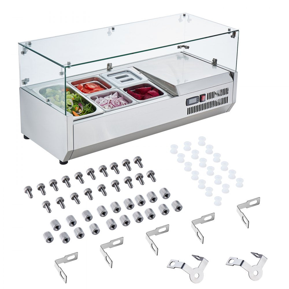 E40TW - 130W Refrigerated Condiment Prep Station with 1 1/3 Pan Capacity