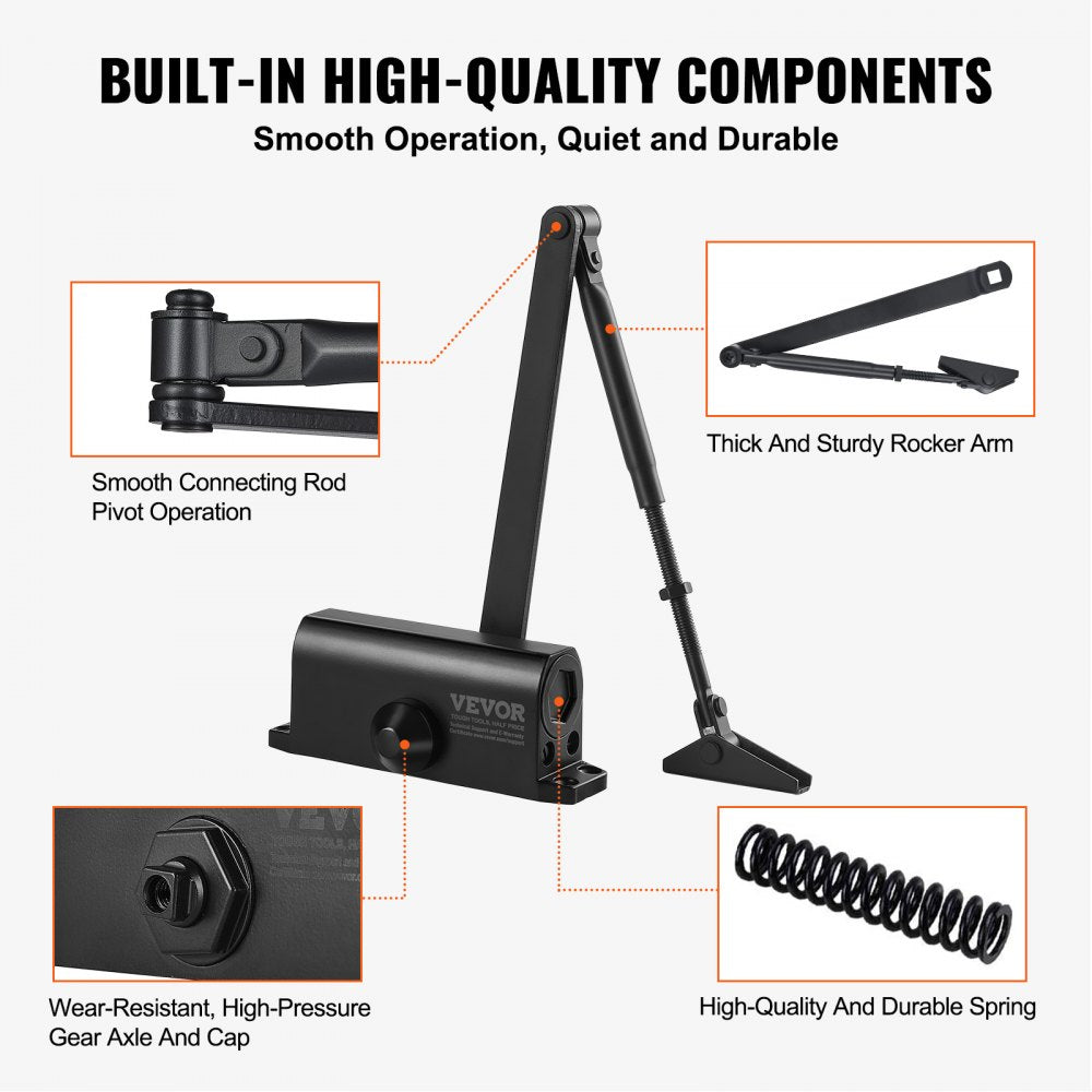 D202 - Silent Hydraulic Door Closer for Quiet Environments