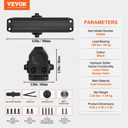 D300S - Smooth Hydraulic Door Closer for Quiet Operation