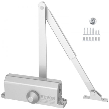 D300S - Automatic Silver Door Closer for Quiet Residential & Commercial Use