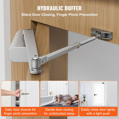 D404 - Adjustable Hydraulic Door Closer for 100 lbs with Smooth Operation