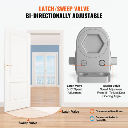 D404 - Adjustable Hydraulic Door Closer for 100 lbs with Smooth Operation
