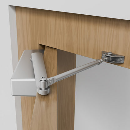 D4015 - Durable Silver Door Closer with Adjustable Speeds for 265 lbs