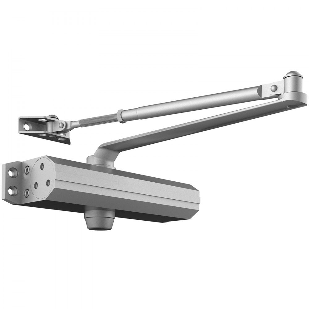 D4015 - Durable Silver Door Closer with Adjustable Speeds for 265 lbs