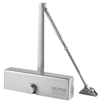 D4015 - Durable Silver Door Closer with Adjustable Speeds for 265 lbs