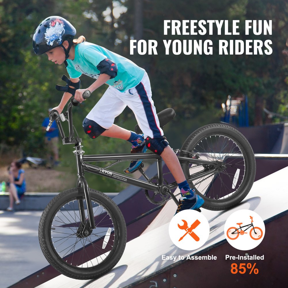 SS24005 - 18" Adjustable BMX Bike for Kids, Hi-Ten Steel Frame