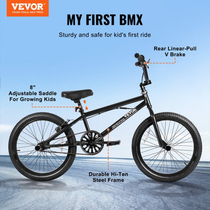 SS24004 - 20" VEVOR BMX Bike for Beginners with Adjustable Saddle