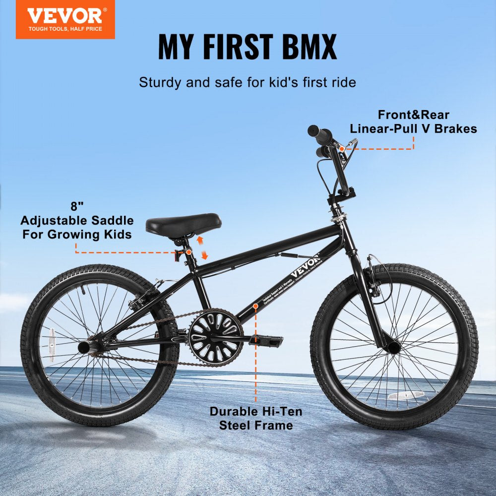 SS24003 - VEVOR 20" BMX Bike for Kids with Adjustable Seat and 360° Rotor