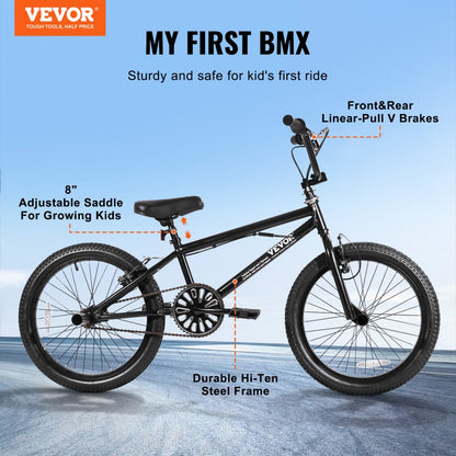 SS24003 - VEVOR 20" BMX Bike for Kids with Adjustable Seat and 360° Rotor