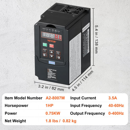 A2-8007M - 1HP Variable Frequency Drive for Precise Motor Control