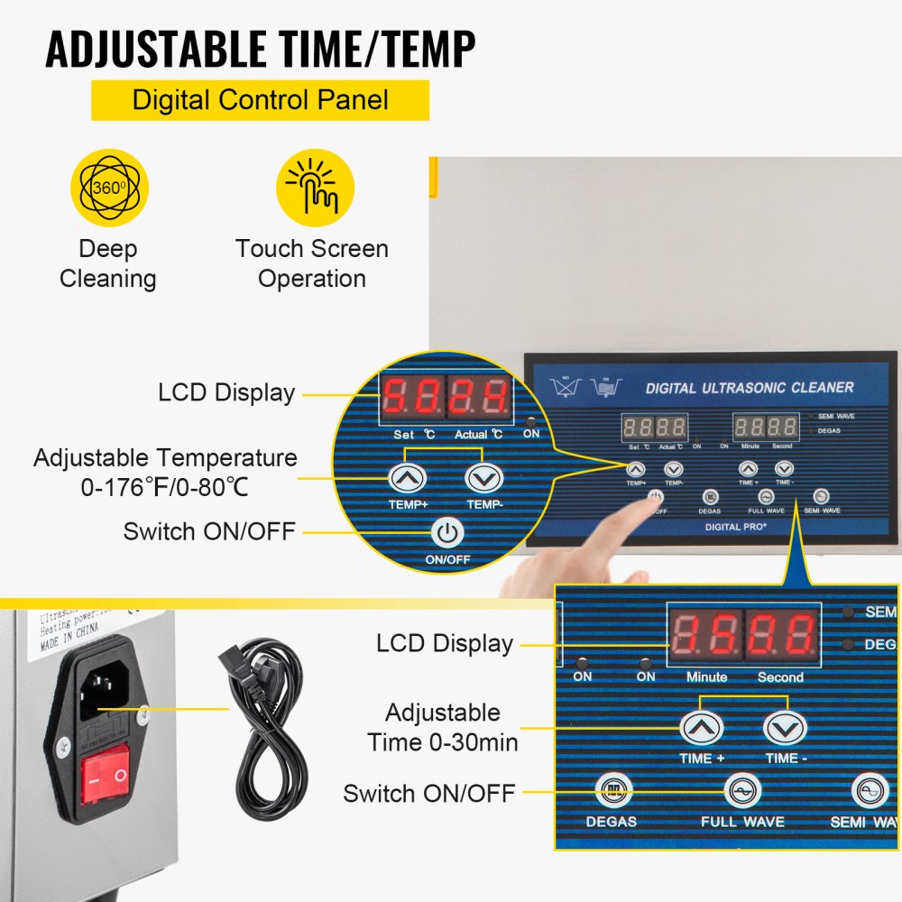 010618177035 - 22L Ultrasonic Cleaner with Heating & Dual Frequency