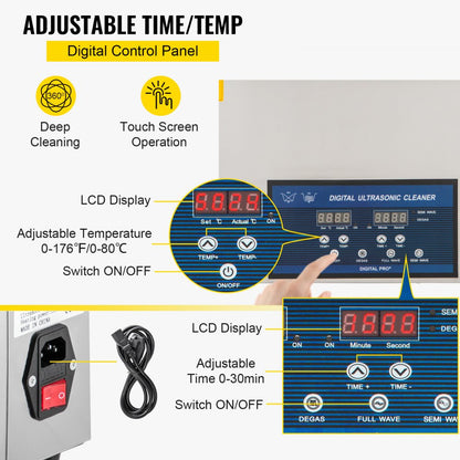010618177035 - 22L Ultrasonic Cleaner with Heating & Dual Frequency