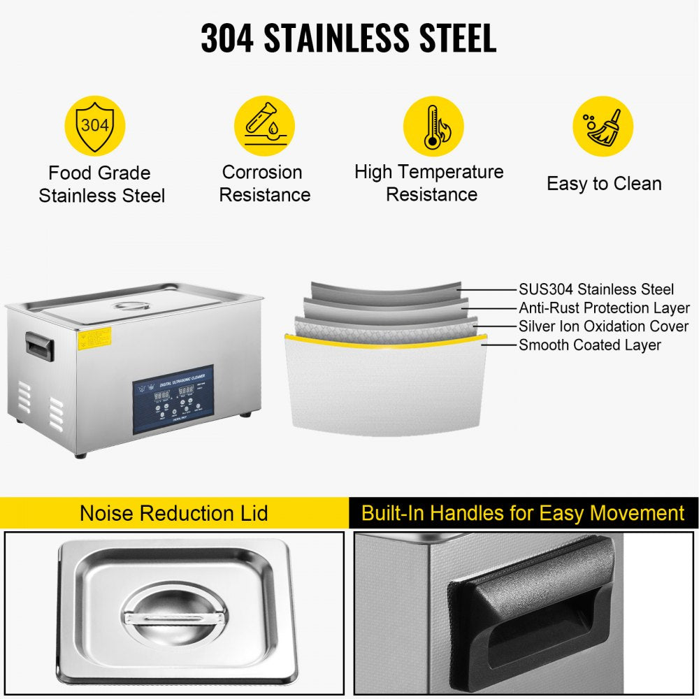 010618177035 - 22L Ultrasonic Cleaner with Heating & Dual Frequency
