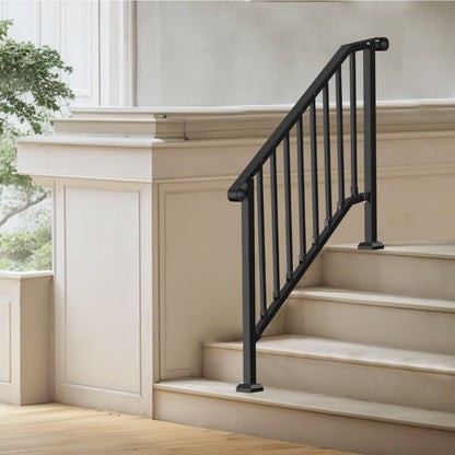 BP-45 - Adjustable Black Stair Handrail for Seniors, Rustproof & Versatile