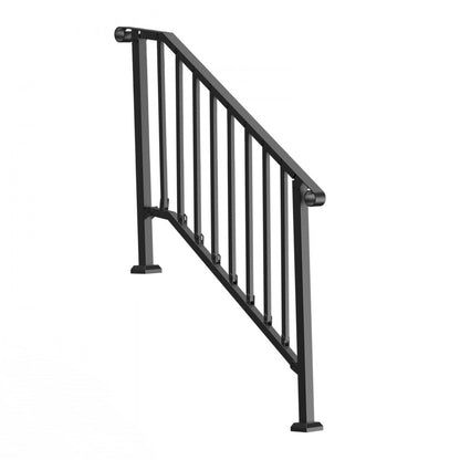 BP-45 - Adjustable Black Stair Handrail for Seniors, Rustproof & Versatile
