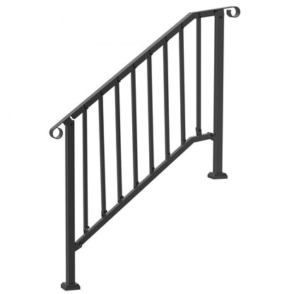 BP-45 - Adjustable Black Stair Handrail for Seniors, Rustproof & Versatile