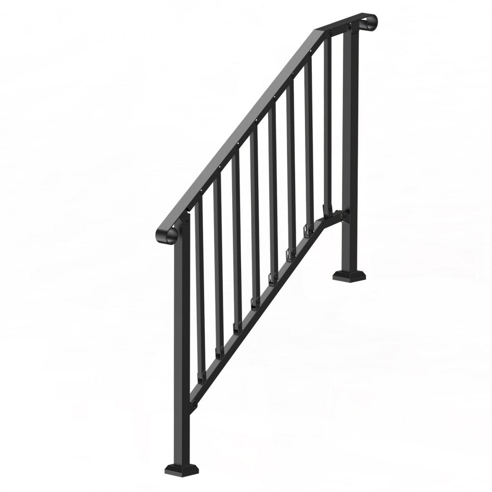 BP-45 - Adjustable Black Stair Handrail for Seniors, Rustproof & Versatile
