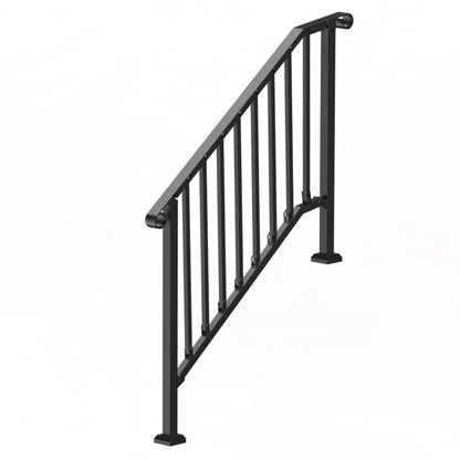 BP-45 - Adjustable Black Stair Handrail for Seniors, Rustproof & Versatile