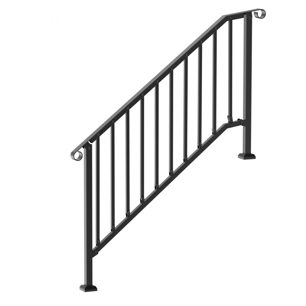 BP-56 - Durable 5-6 Step Outdoor Handrail with Adjustable Angle and Installation Kit