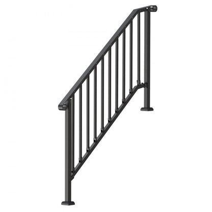 BP-56 - Durable 5-6 Step Outdoor Handrail with Adjustable Angle and Installation Kit