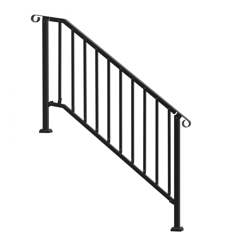 BP-56 - Durable 5-6 Step Outdoor Handrail with Adjustable Angle and Installation Kit
