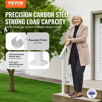 BP-12-W - Adjustable Outdoor Handrail for Stairs and Porches, Durable Support