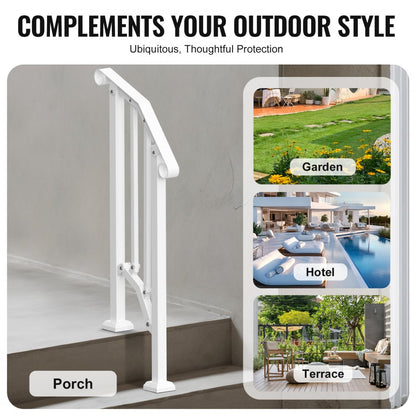 BP-12-W - Adjustable Outdoor Handrail for Stairs and Porches, Durable Support