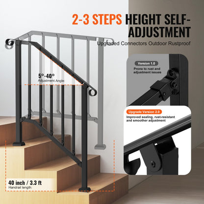 BP-23 - Adjustable Outdoor Handrails for Stairs & Balconies, Rustproof Quality