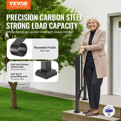BP-12 - Durable Adjustable Handrails for Stairs & Porches, Rustproof Safety Support