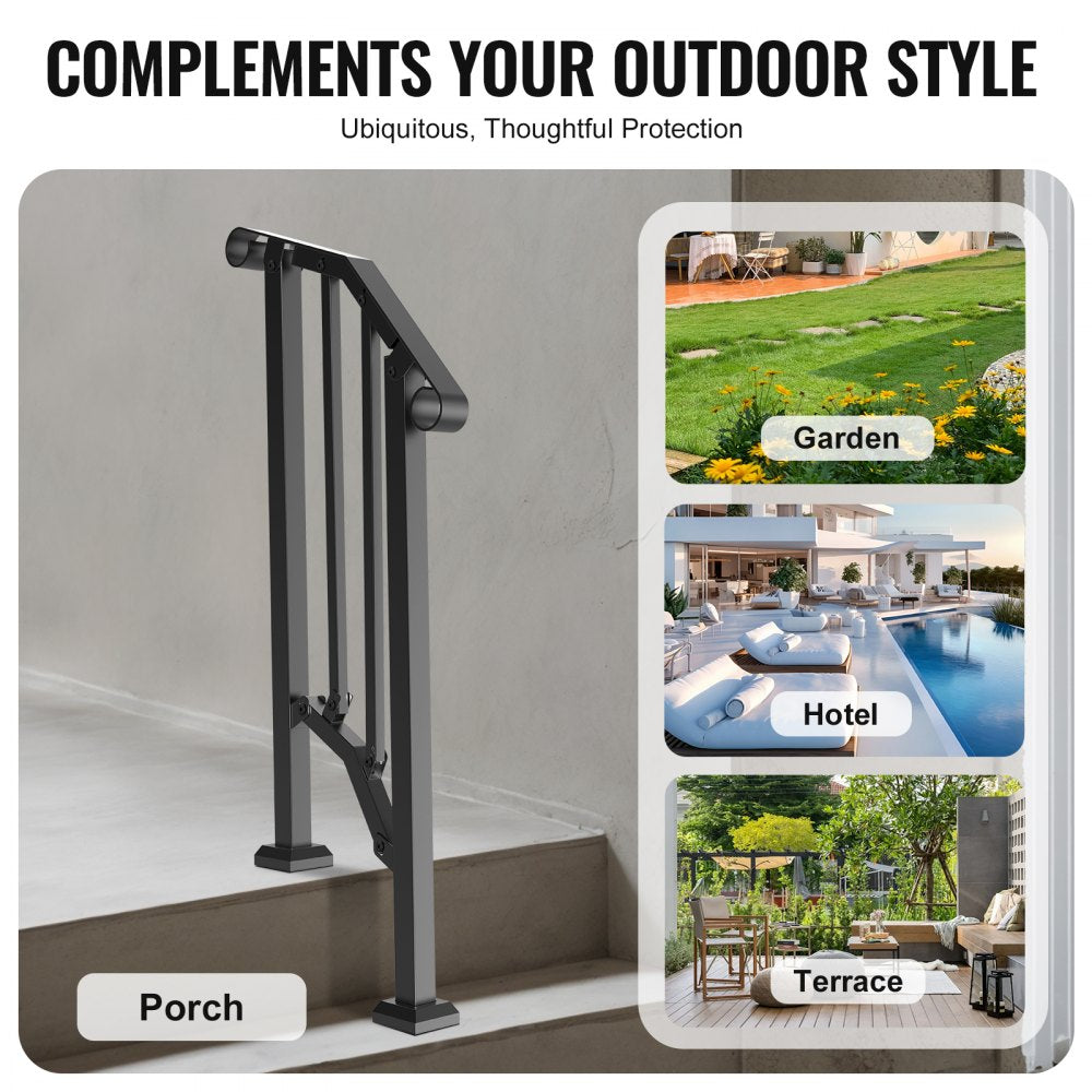BP-12 - Durable Adjustable Handrails for Stairs & Porches, Rustproof Safety Support