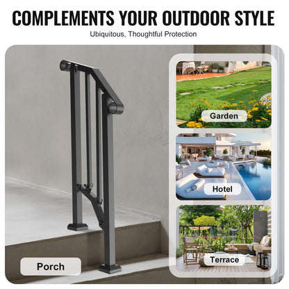 BP-12 - Durable Adjustable Handrails for Stairs & Porches, Rustproof Safety Support