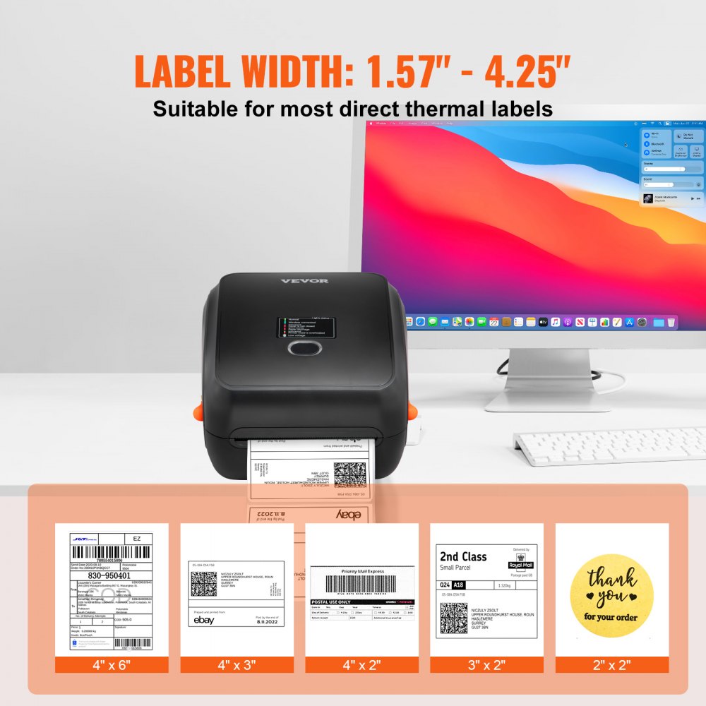 010209989408 - High-Resolution Bluetooth Thermal Label Printer with Dual USB Connectivity