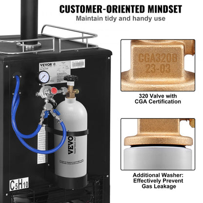 5LBS - Durable 5 lbs CO2 Tank with CGA320 Valve for Home Use
