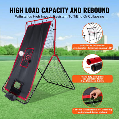 PDYHTW002 - Adjustable 3 x 4.5 ft Baseball Rebounder for Training