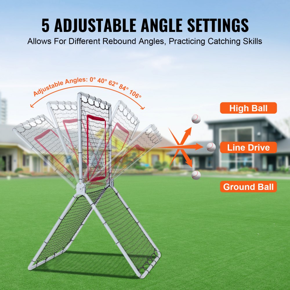 PDYHTW003 - 3.5 x 6 ft VEVOR Baseball Rebounder Net with Adjustable Angles