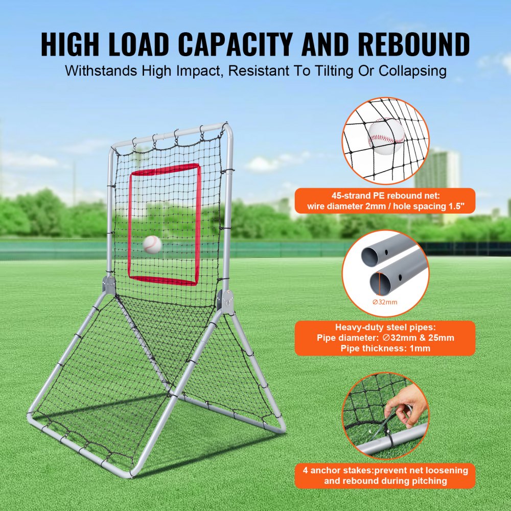 PDYHTW003 - 3.5 x 6 ft VEVOR Baseball Rebounder Net with Adjustable Angles