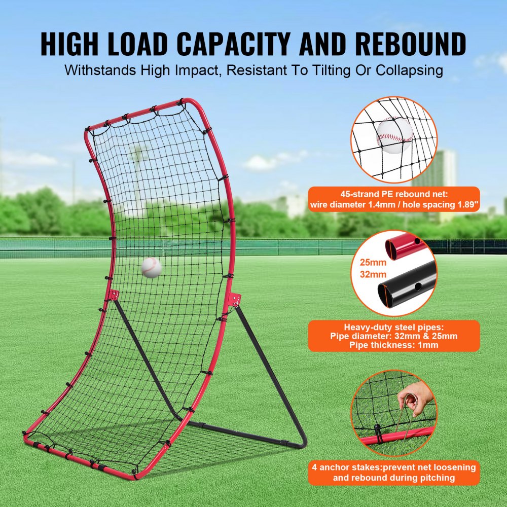 XH-4*5.5ft - 4' x 5.5' Baseball Rebounder Net for Skills Training