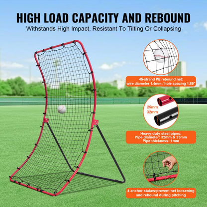 XH-4*5.5ft - 4' x 5.5' Baseball Rebounder Net for Skills Training