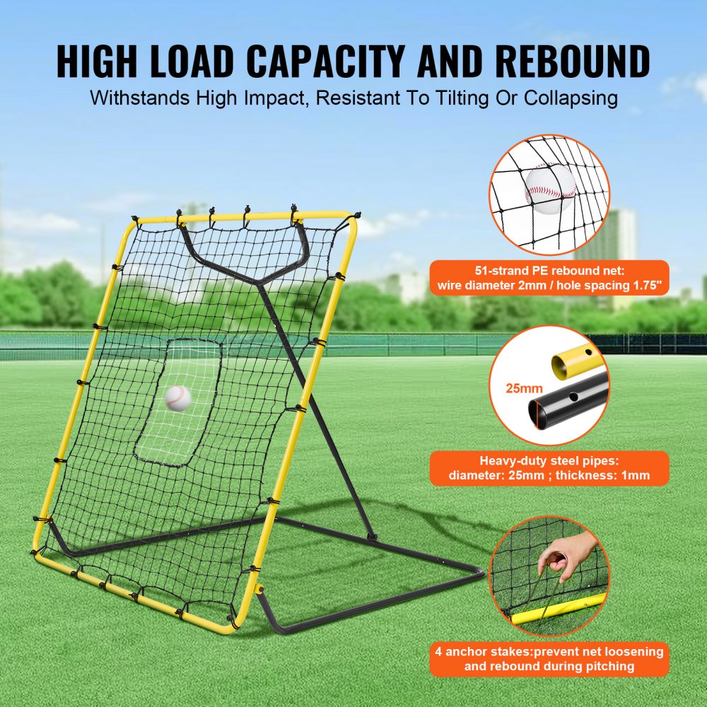 XH-4x4.5ft - Adjustable Baseball Rebounder Net for All Skill Levels