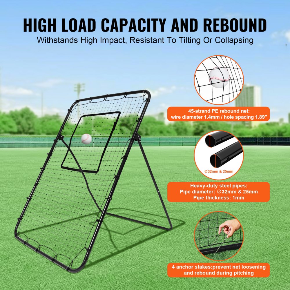 XH-6x4ft - 4x6ft Heavy-Duty Baseball Rebounder Net for Skill Training