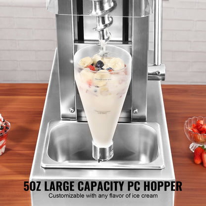 XZ-628 - 750W VEVOR Stainless Steel Ice Cream Blender with Splash Guard
