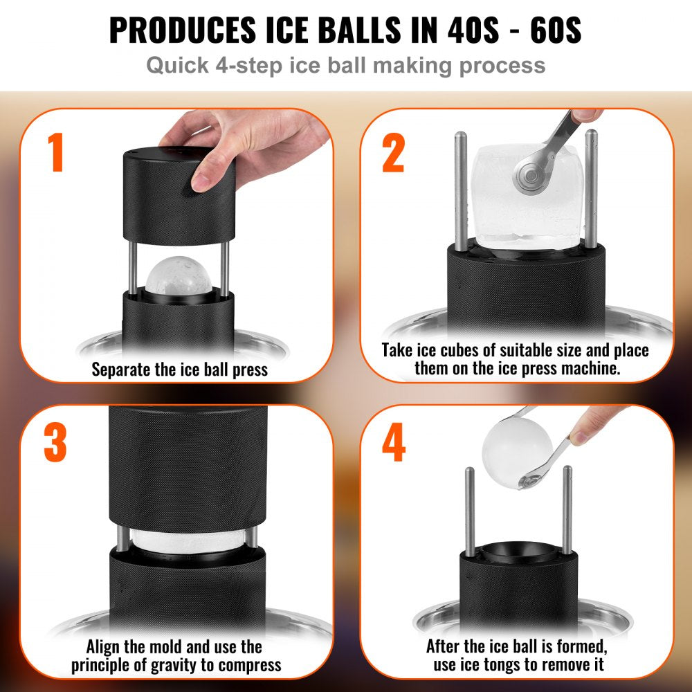 KH-B02-2 - VEVOR 2.4" Ice Ball Maker for Whiskey & Cocktails