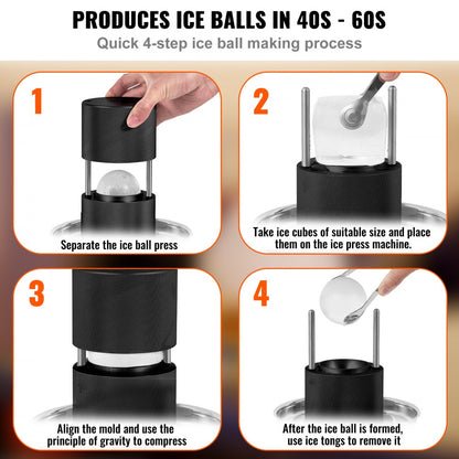 KH-B02-2 - VEVOR 2.4" Ice Ball Maker for Whiskey & Cocktails